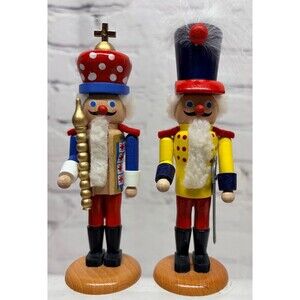 Steinbach Wood Nutcracker Kaiser and General Soldier  Mini 5.5” Lot of 2 German